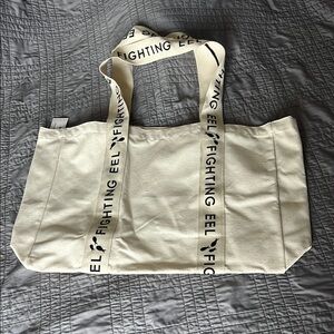 Fighting Eel Cream Tote Minimalist Design